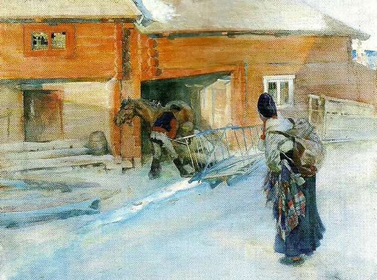 Carl Larsson en gard -i dalarna- utanfor portlidret oil painting picture